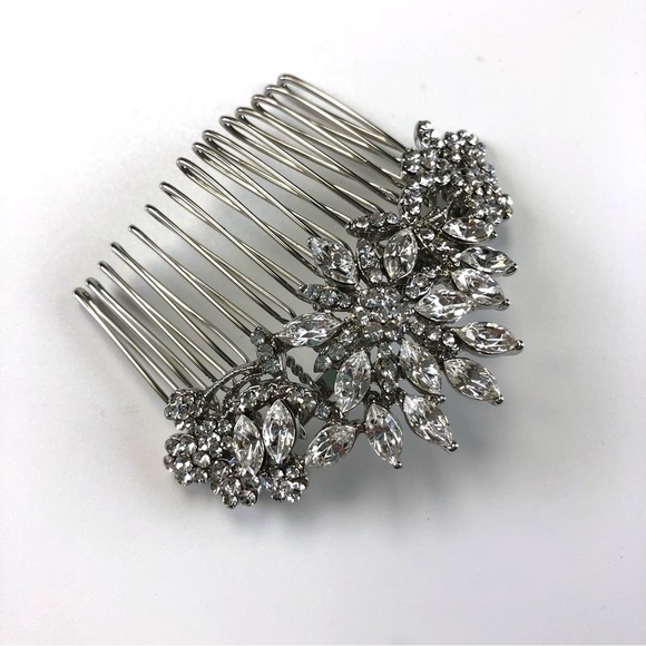 BRIDAL crystal silver hair jewelers comb NEW - Picture 2 of 5